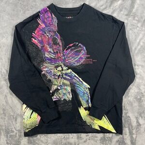 Jordan Brand Mens Long Sleeve Graphic T Shirt‎ Black XL Engineered Abstract READ